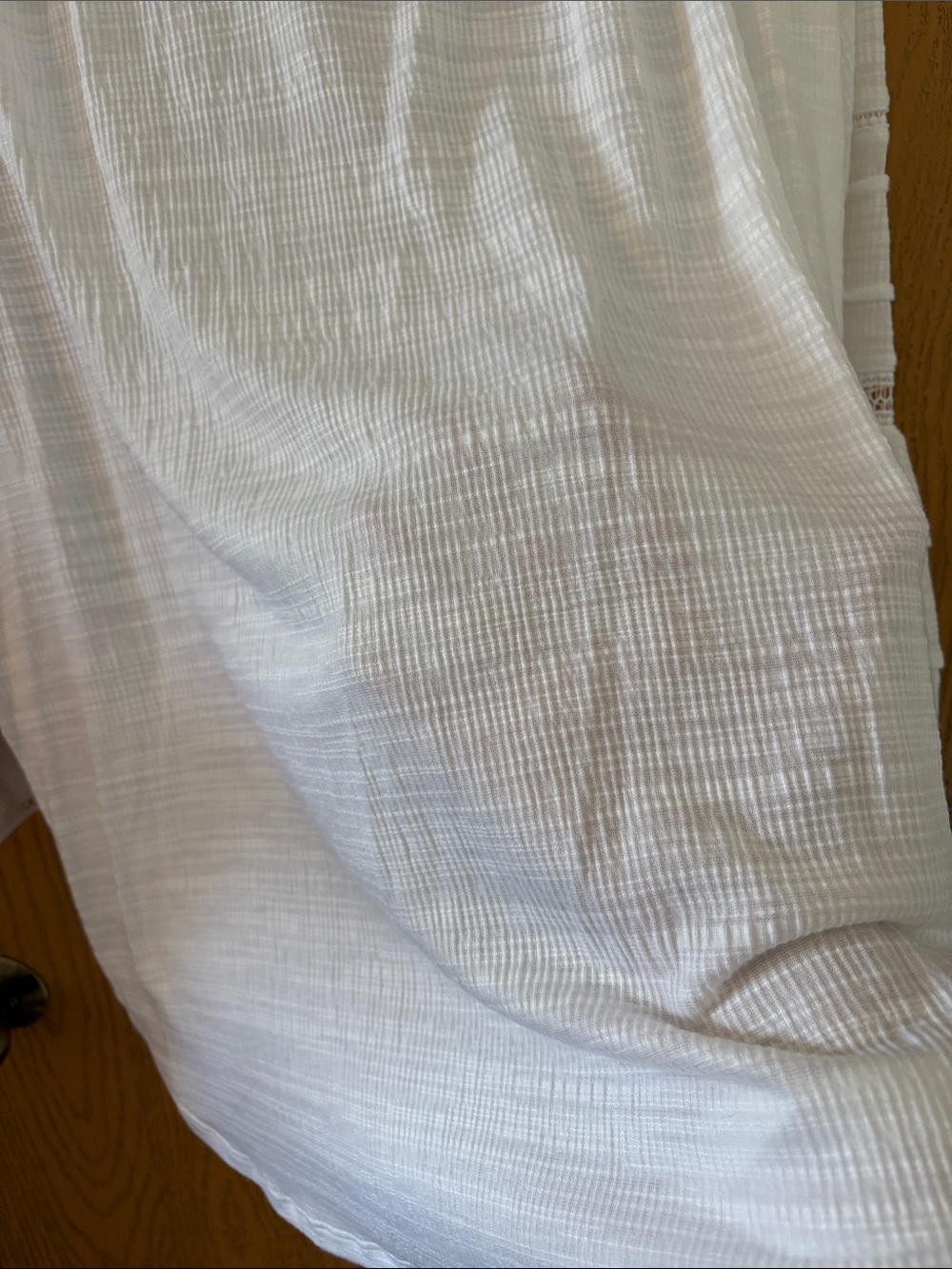 Ruby Rd. White Gauze V-Neck Tiered Bell Sleeve Tunic - Picture 5 of 7